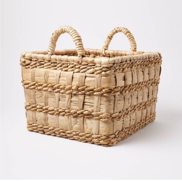 Natural Banana Woven Rectangular Floor Basket - Threshold NWT - Picture 1 of 4